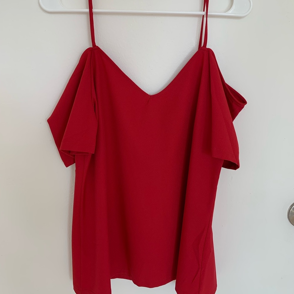 Red Off-the-Shoulder Top by Boohoo, Size 6